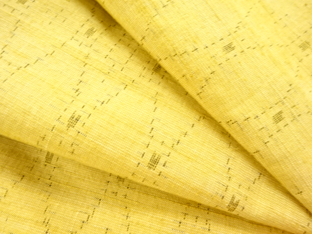  アンティーク　立涌模様織り出し手織り節紬単衣着物